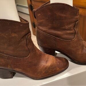 Frye Brown Leather Ankle Booties